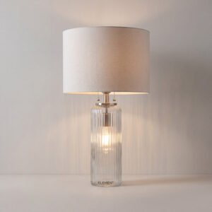 Ribbed Glass Table Lamp