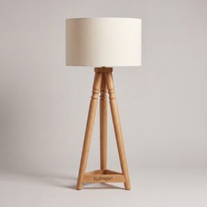 Oak Tripod Floor Lamp
